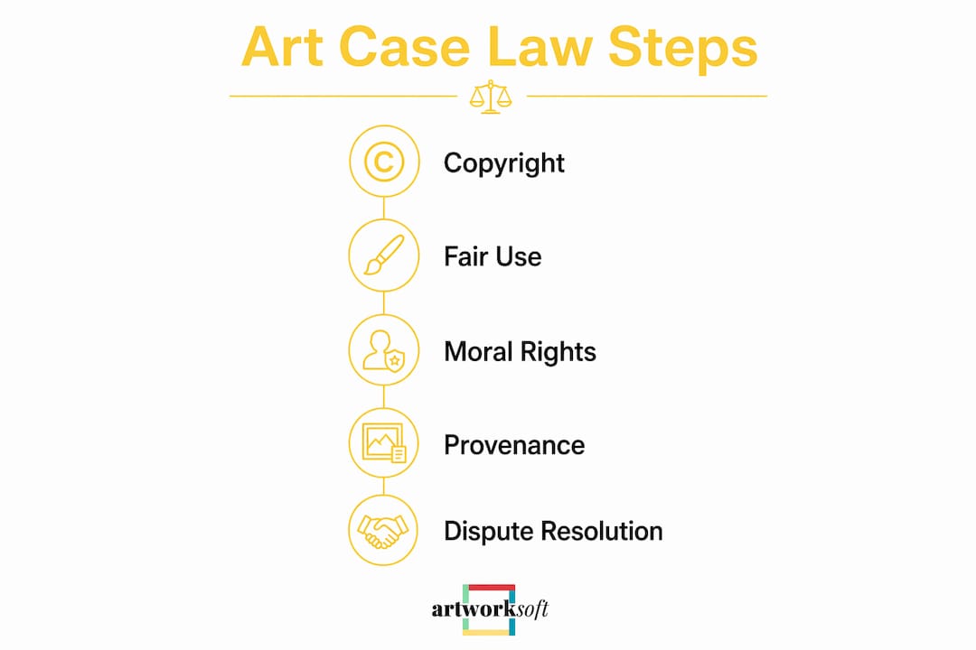 Infographic outlining key art case law steps