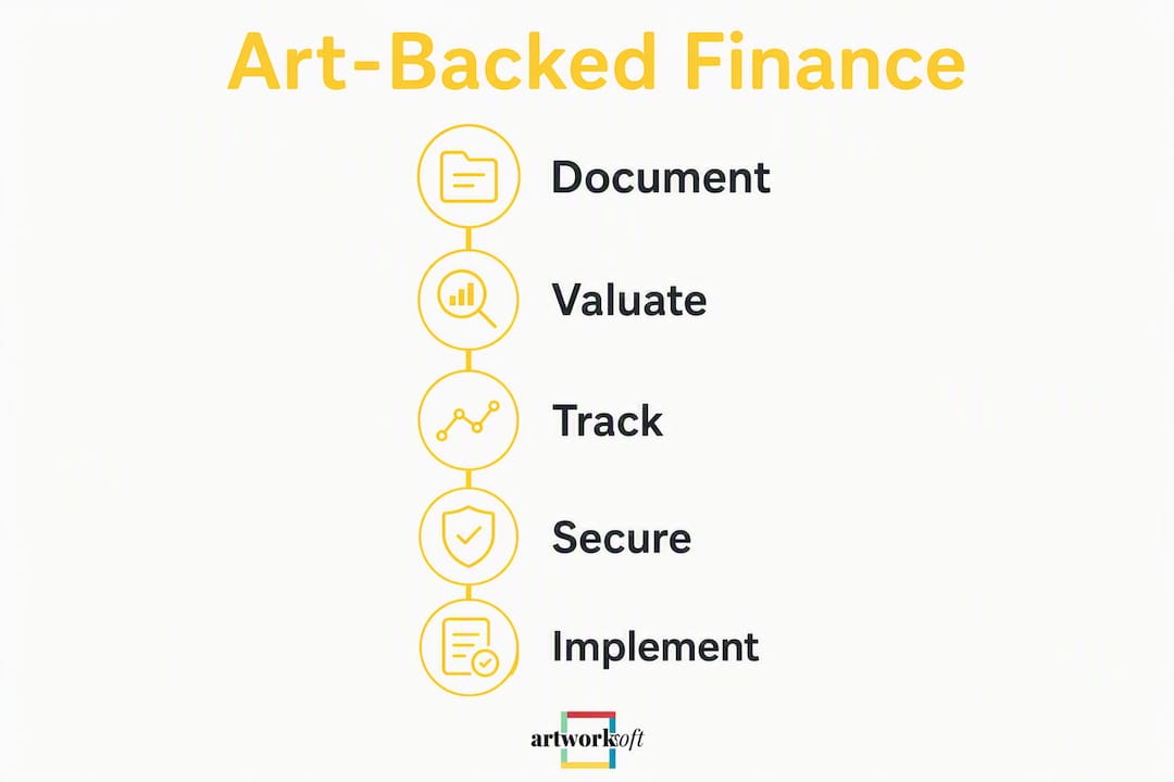 Infographic showing key steps in art-backed financing