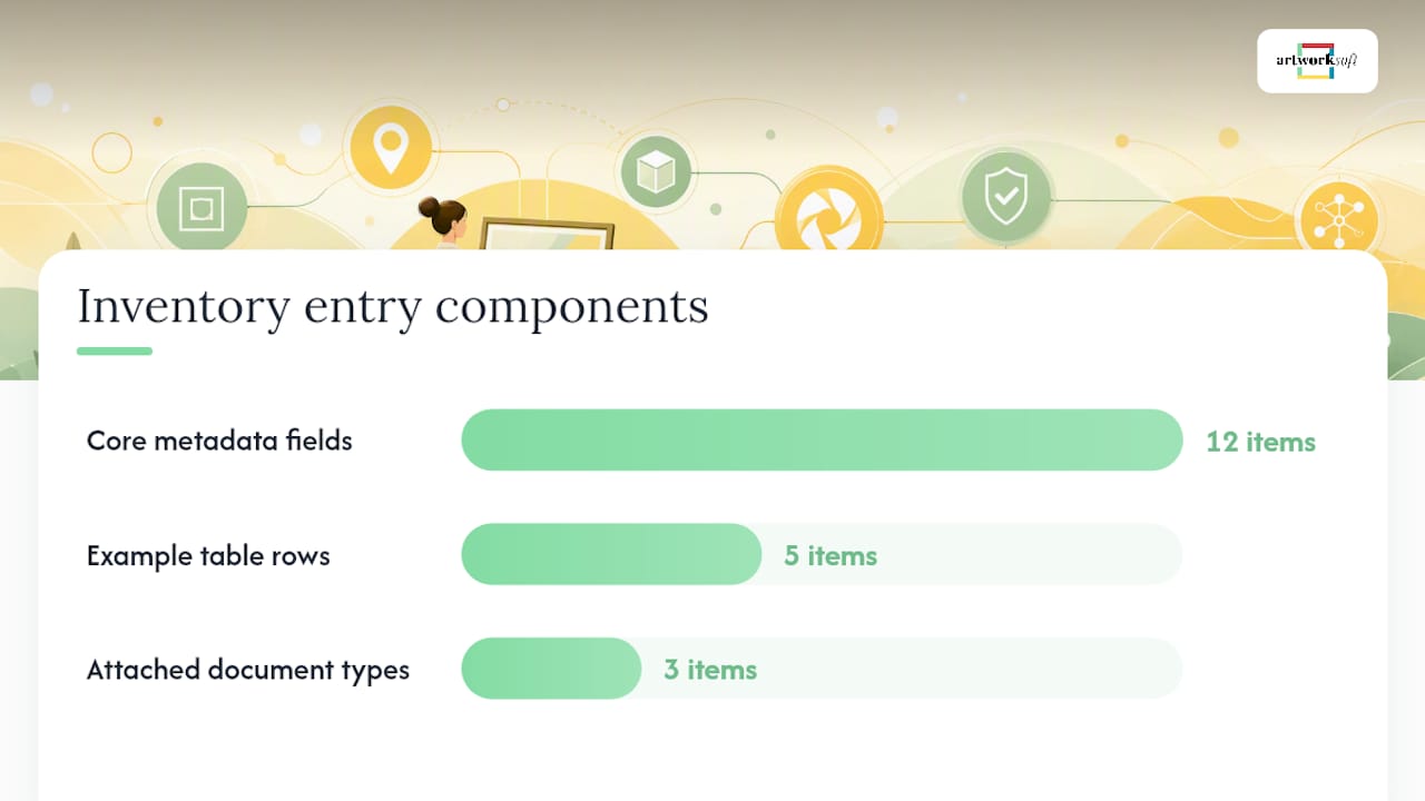 Diagram of art inventory fields and documents