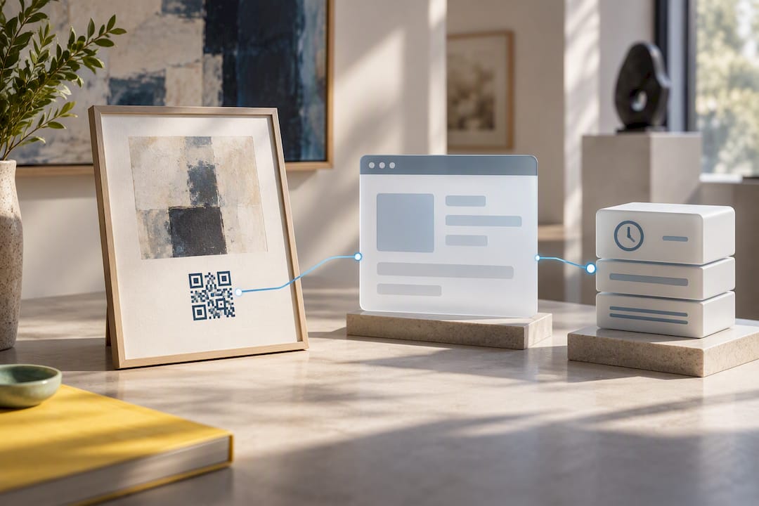 Illustrated QR certificate verification workflow