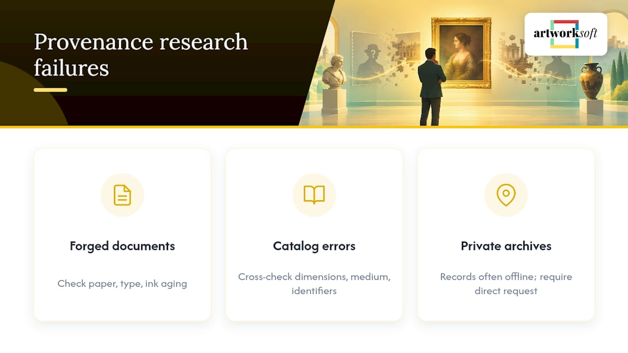 Where provenance research goes wrong — overview diagram