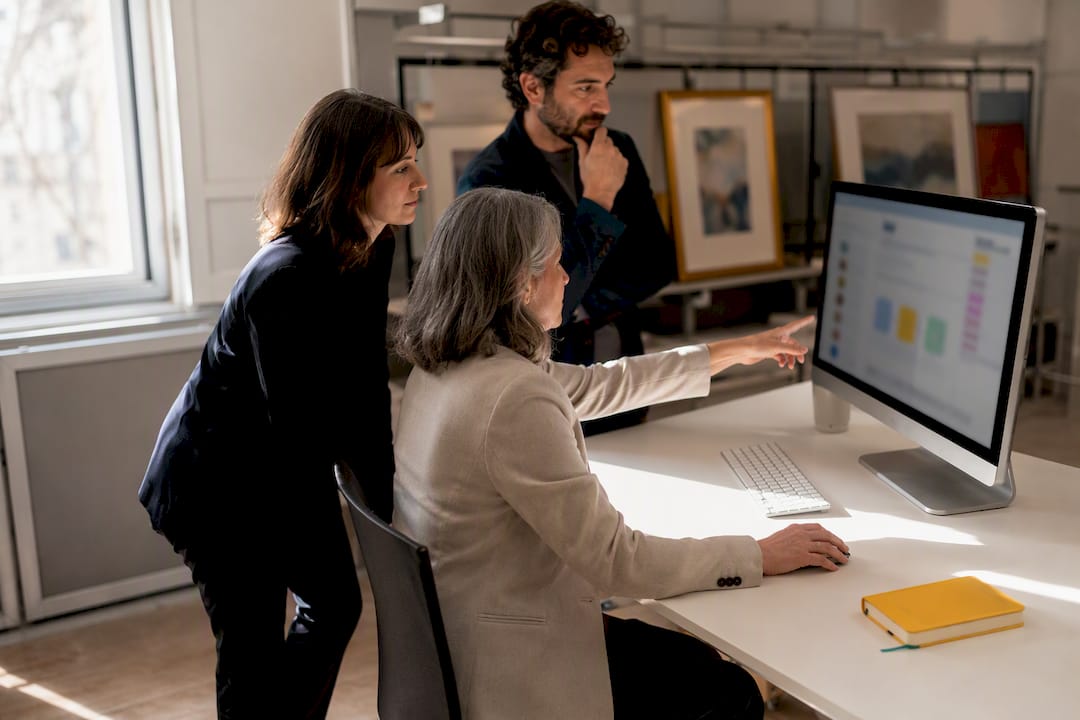 Team reviewing art inventory permissions